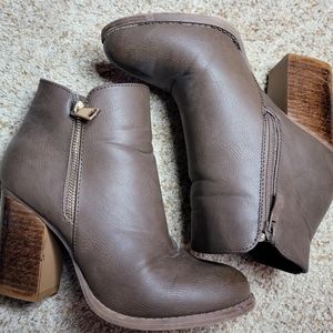 Faux Leather Ankle Booties